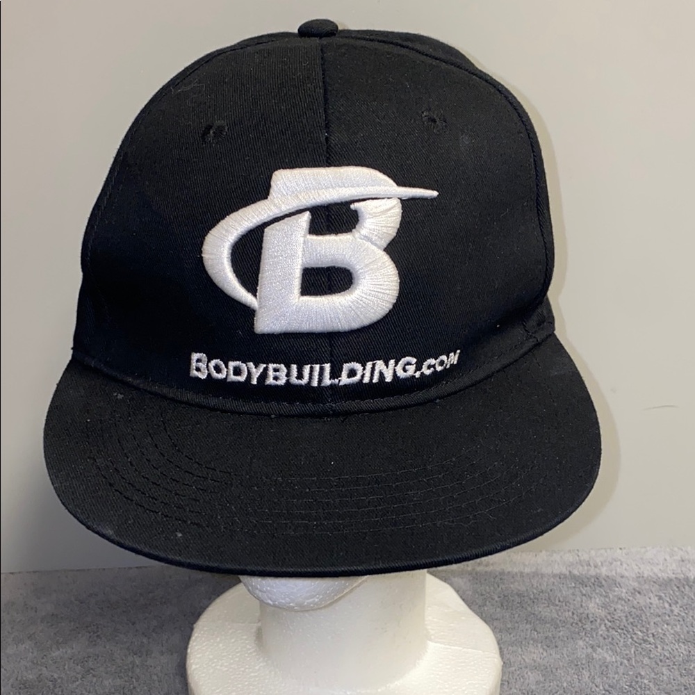 Bodybuilding.com Black Snapback Cap with White Logo